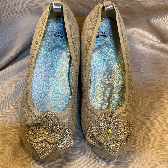 Stuart Weitzman Other - Stuart Weitzman metallic rose gold ballet quilted